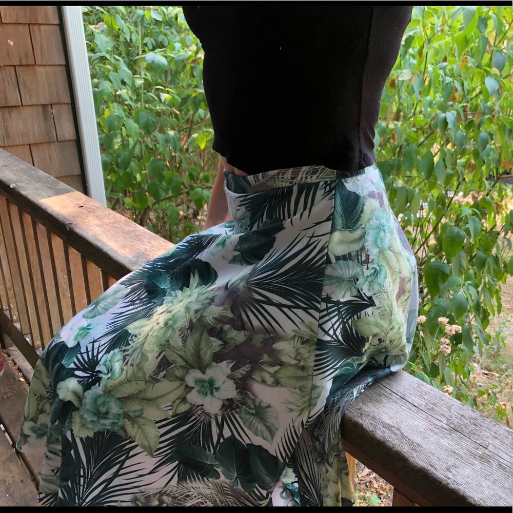 Green Flowered Skirt